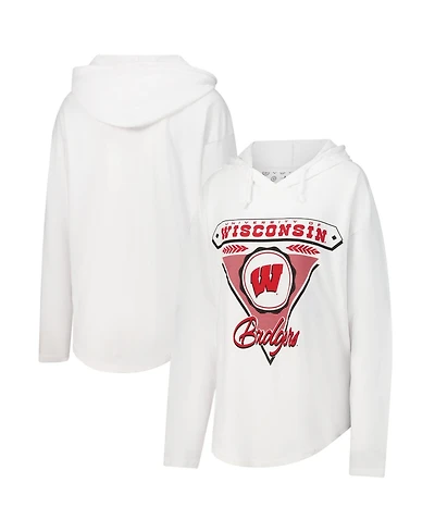 Pressbox Women's Wisconsin Badgers San Bruno Graphic Long Sleeve Hoodie