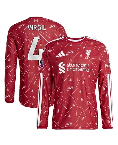 Adidas Men's Liverpool Virgil van Dijk 2026/27 Home Authentic Long Sleeve Slim Fit Jersey