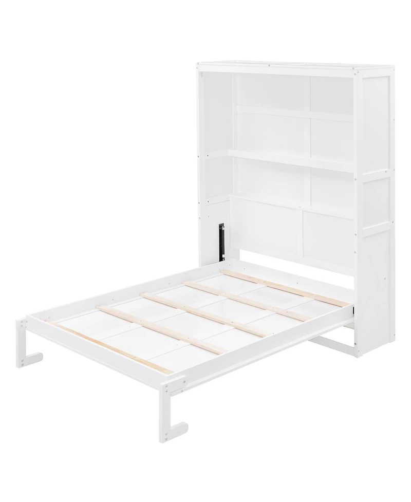 Streamdale Furniture Full Size Murphy Bed Wall Bed with Shelves