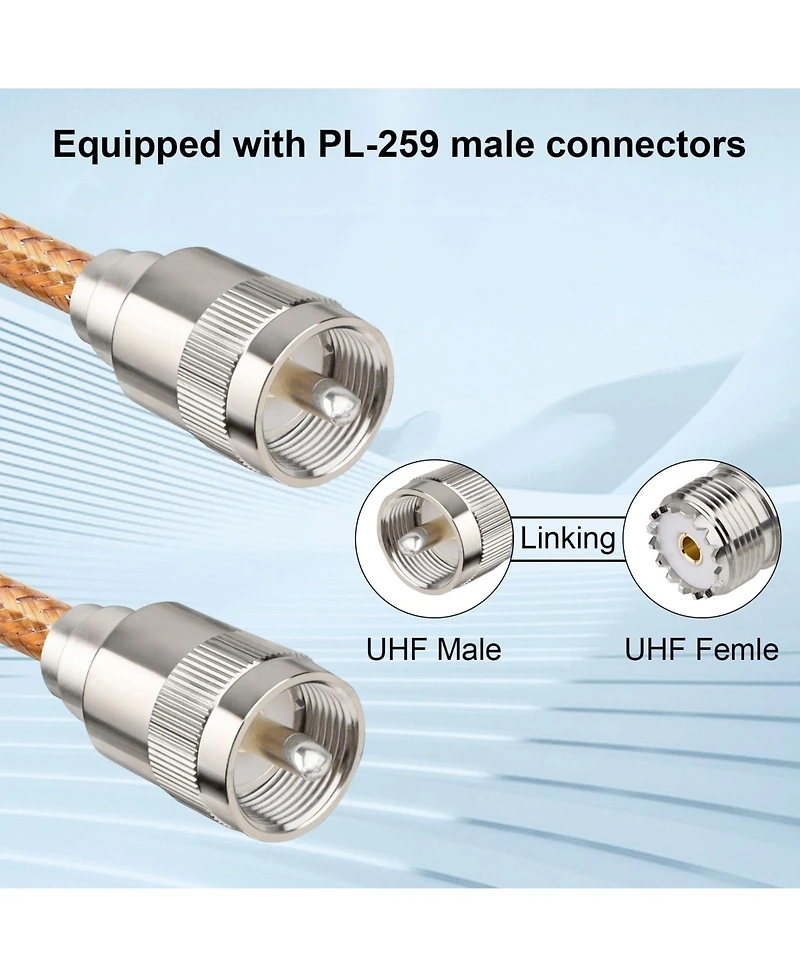 Lofree Solid Copper Core Dual Shielded Braided Coaxial Cable for Radio Communication