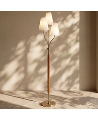 Tribesigns 3-Head Floor Lamp with Linen Shades, Tall Metal Standing, Triple Lampshade Versatile E26 Sockets