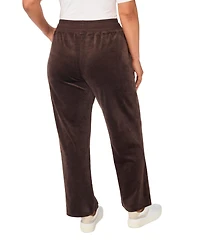 Vince Camuto Plus Velour Drawstring-Waist Straight-Leg Pants, Created for Macy's