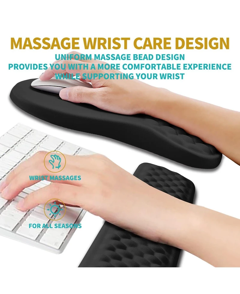 Lofree 2-in-1 Memory Gel Ergonomic Mouse Pad and Keyboard Wrist Rest Set Compatible with Standard Keyboards Mice
