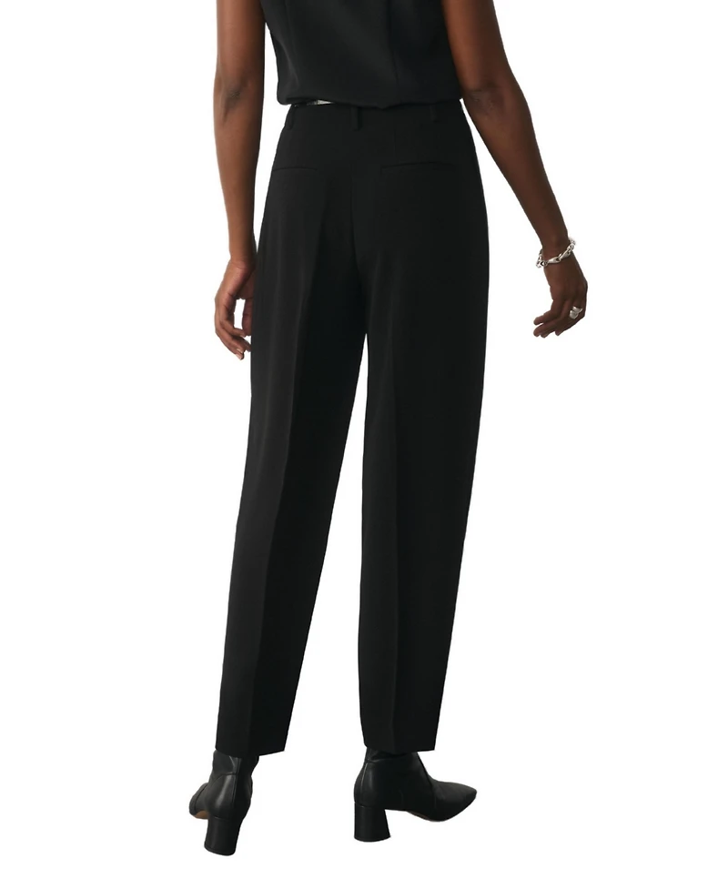 The Fold Women's Siena High-Waist Pleated Barrel Trousers