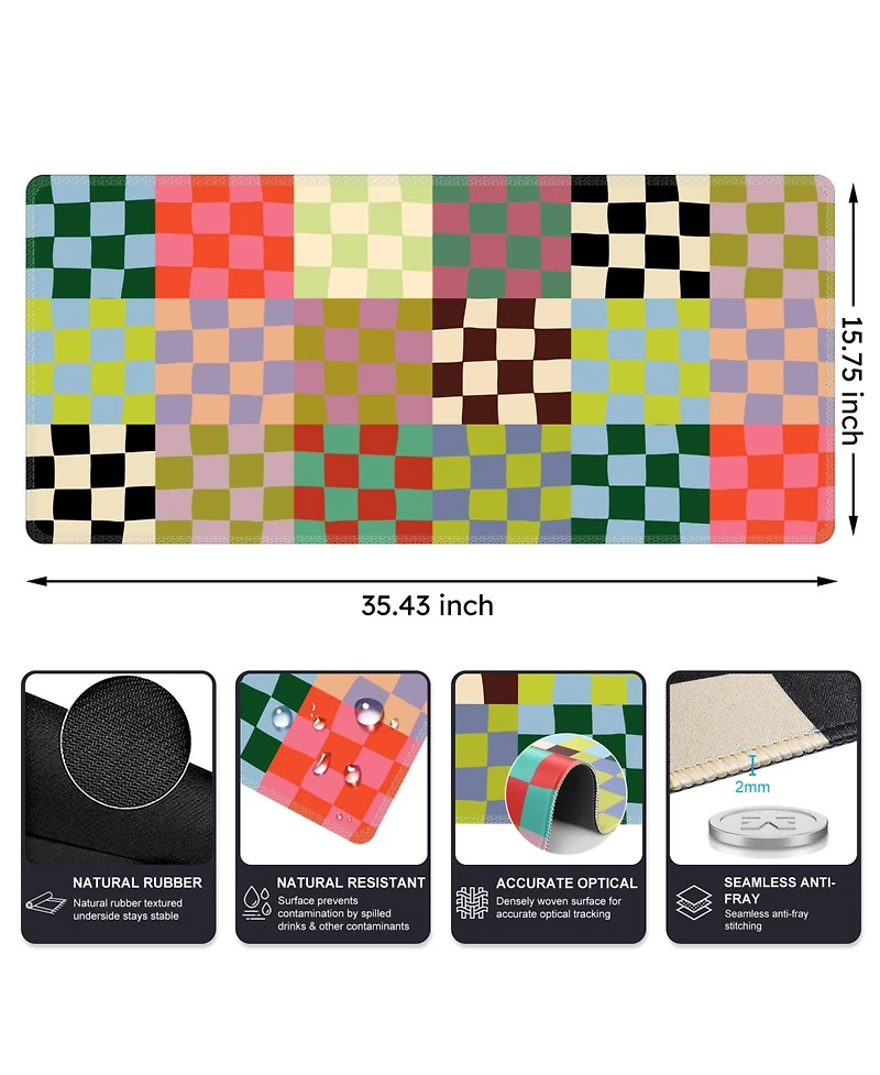 Lofree Extended Non-Slip Stitched-Edge Desk Mat for Gaming Keyboards and Mice