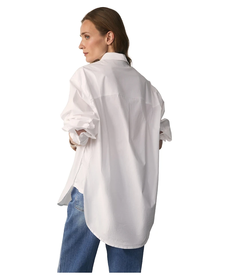 The Fold Women's Claudia Cotton-Blend Oversized Long-Sleeve Button-Down Shirt