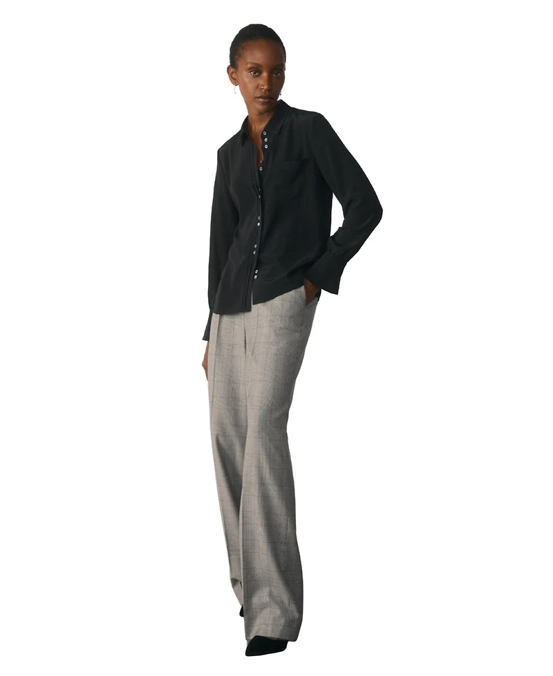 The Fold Women's Corso Silk Collared Blouse
