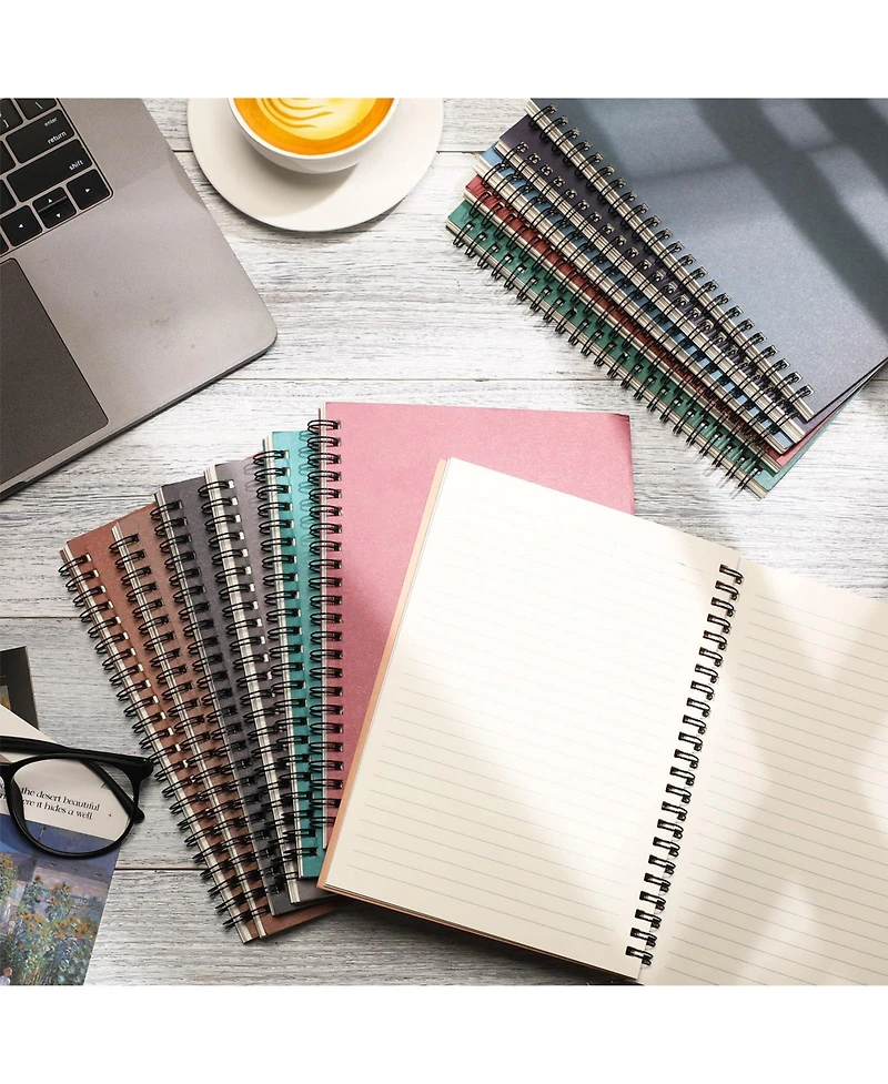 Danrong 12 Pack A5 Spiral Notebooks College Ruled Thick Paper Side Binding For Work School