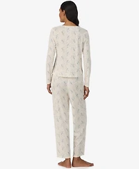 Lauren Ralph Women's Button Down Top and Ankle Pant Set