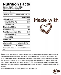 Salt of the Earth Bakery Fresh Baked Oatmeal Chocolate Chip Cookies Gourmet Boxes, 16-Piece