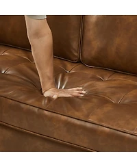 Streamdale Furniture Classic Tufted Faux Leather Sofa with Wood Legs