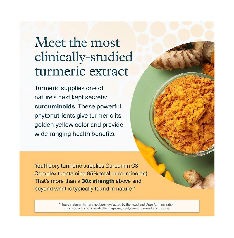 Youtheory Turmeric Antioxidant and Joint Support Supplement for Men and Women Contains Pepper Extract 60 Tablets