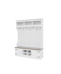 Streamdale Furniture 71" Farmhouse Hall Tree with Bench and Shoe Storage