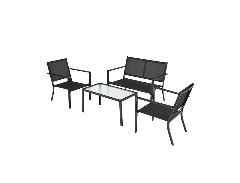 Boyel Living 4-piece Patio Furniture Set Sofa Coffee Table Steel Frame Garden