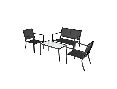 Boyel Living 4-piece Patio Furniture Set Sofa Coffee Table Steel Frame Garden