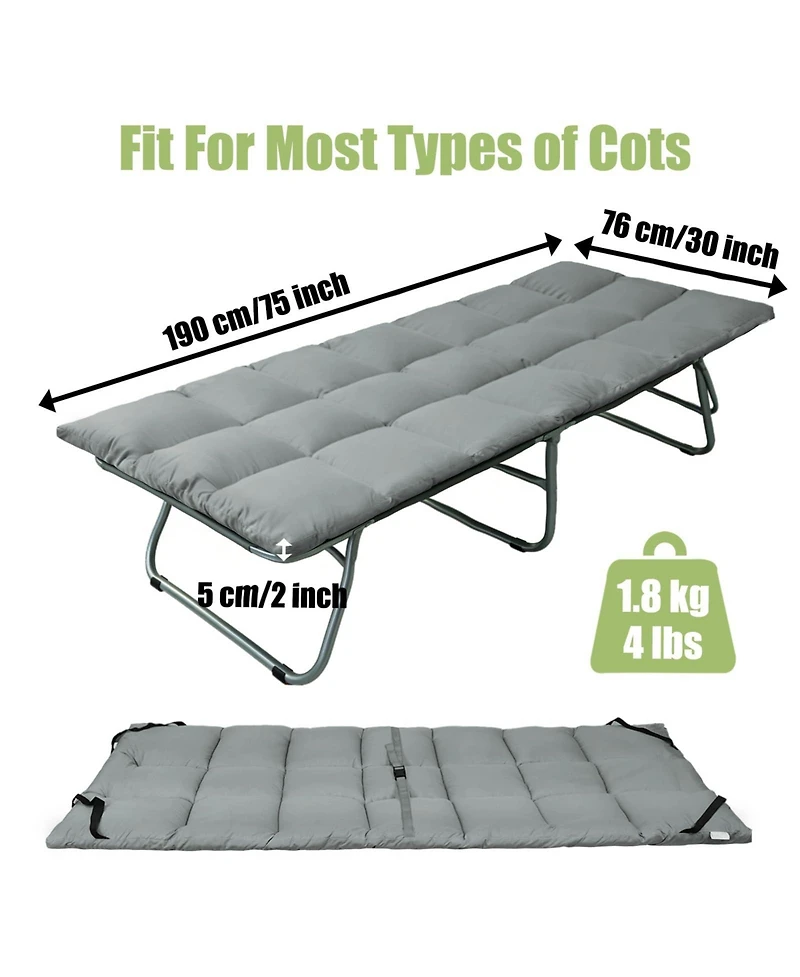 Piscifun Quilted Camping Sleeping Pad Soft Lightweight Non Slip Portable for Travel Camping Rv Bunk Beds