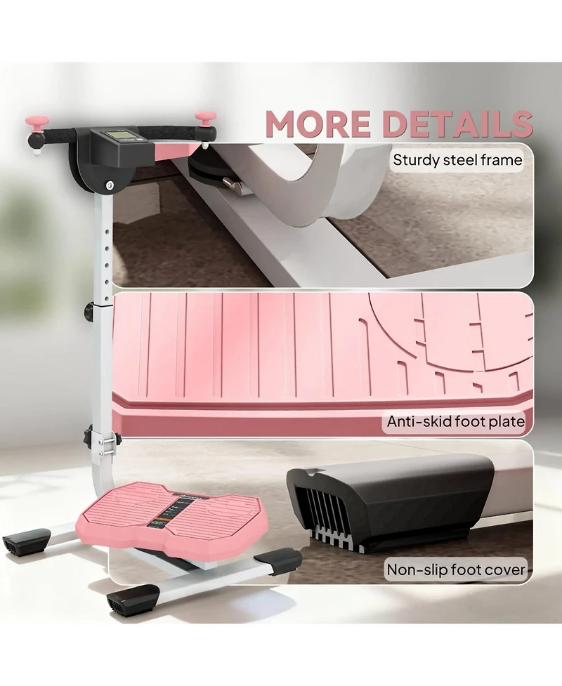 Sevorley Twist Waist Exercise Machine with Adjustable Handlebar, Lcd Monitor, Foldable Frame