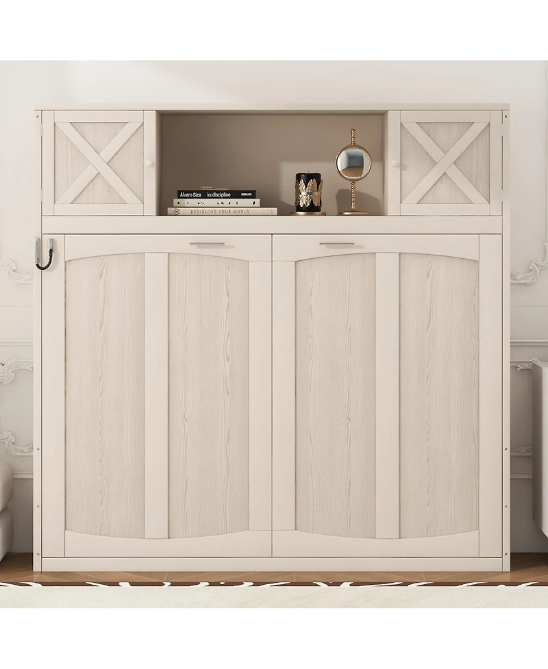 Streamdale Furniture Full Size Murphy Bed with Storage Cabinets
