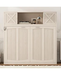 Streamdale Furniture Full Size Murphy Bed with Storage Cabinets