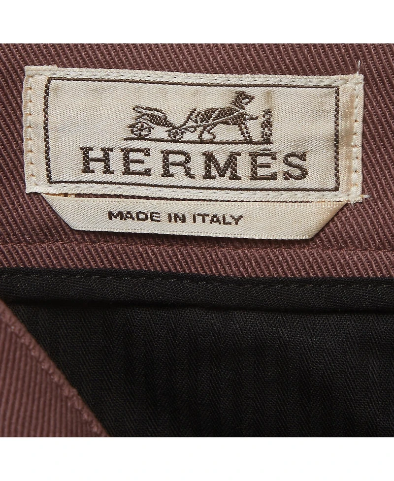Pre-Owned HERMES Women's Pleated Straight-Leg Trousers