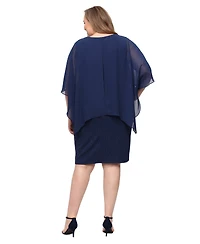 Sl Fashions Plus V-Neck Ruffle Dress