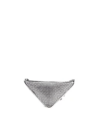 Pre-Owned Prada Mini Triangle Top Handle Pouch Bag Crystal Embellished Satin