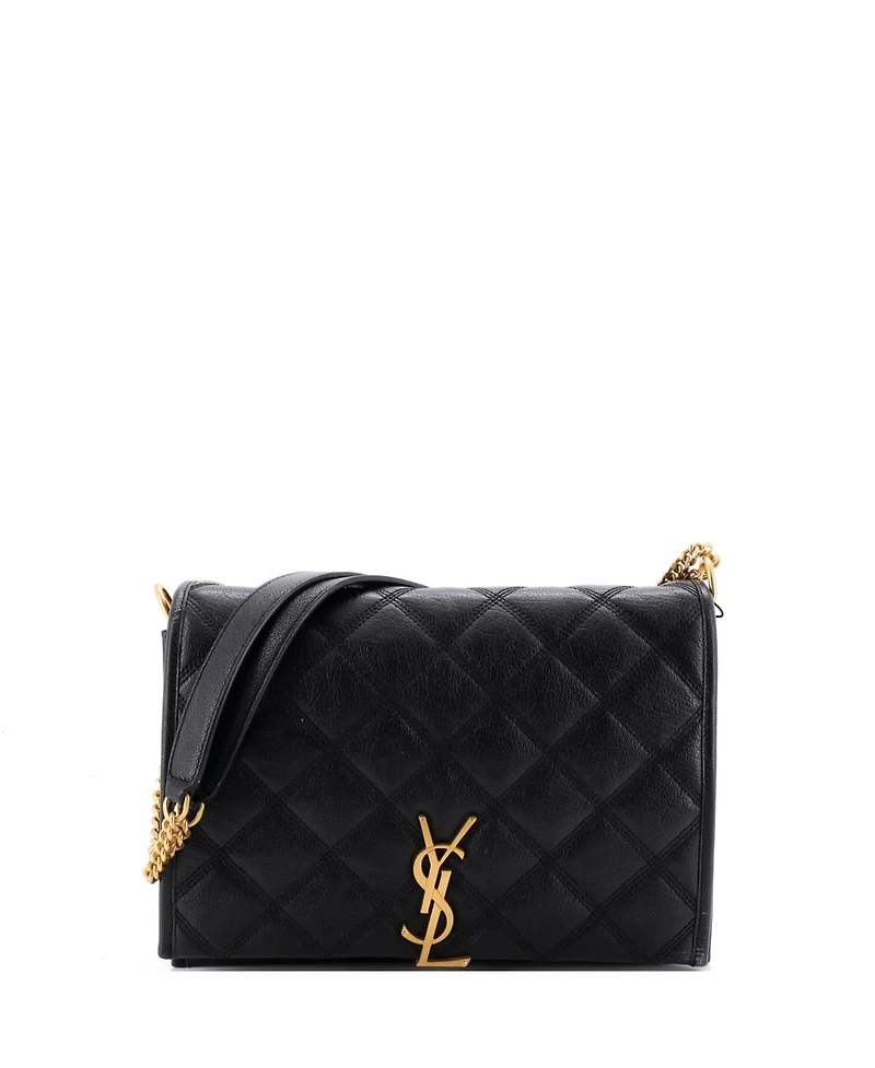 Pre-Owned Saint Laurent Mini Becky Shoulder Bag Quilted Leather