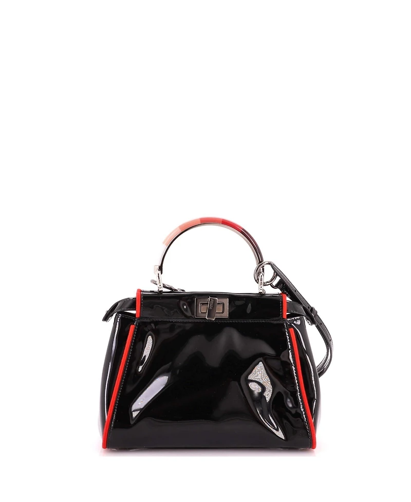 Pre-Owned Fendi Mini Resin Handle Peekaboo Bag Patent