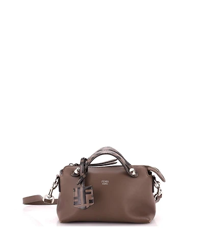 Pre-Owned Fendi Mini By The Way Satchel Leather with Zucca Embossed Detail