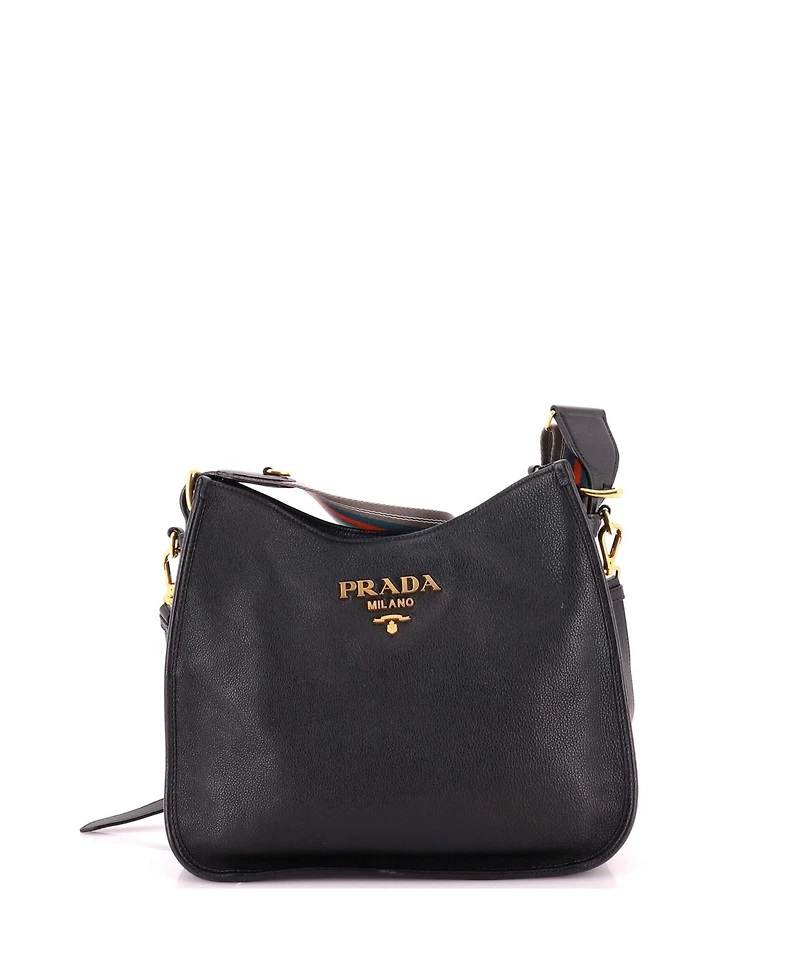 Pre-Owned Prada Medium Dual Strap Hobo Vitello Daino