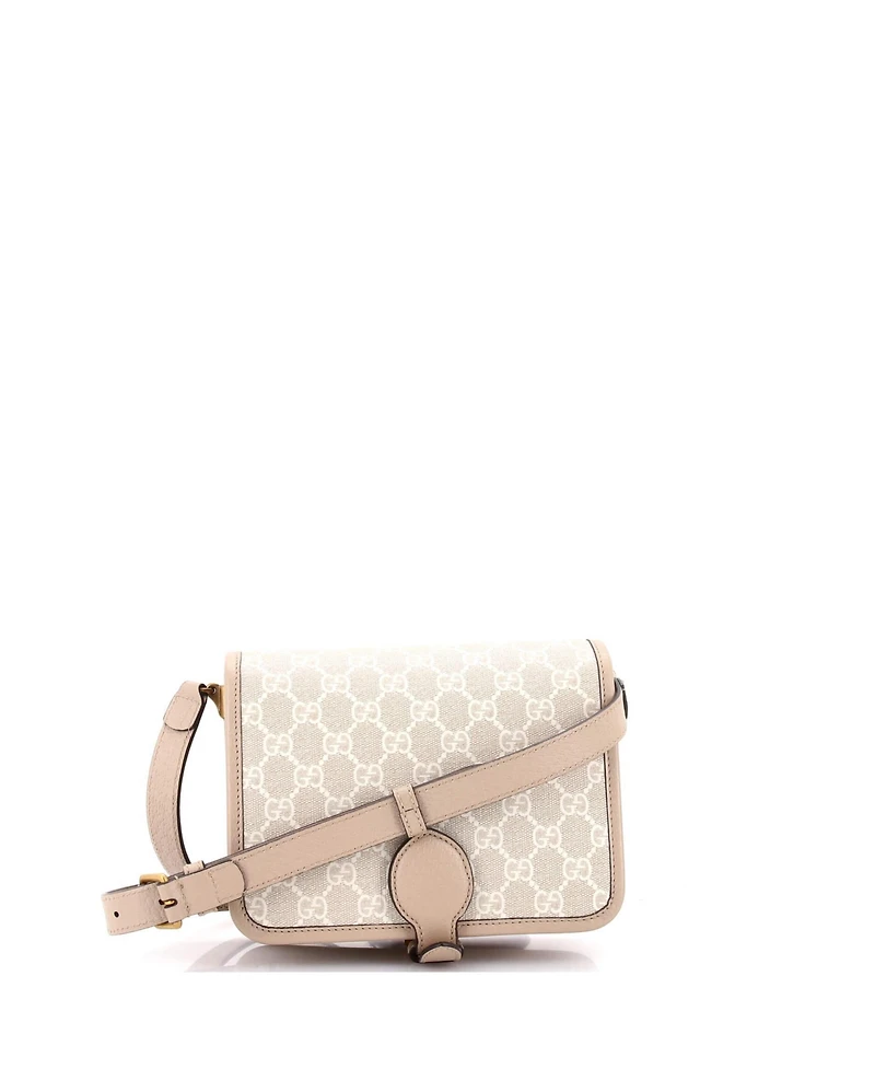 Pre-Owned Gucci Mini Interlocking G Patch Messenger Bag Gg Coated Canvas
