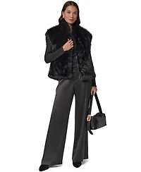 Donna Karan New York Women's Faux Fur Sleeveless Lined Vest
