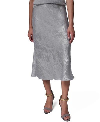 Donna Karan New York Women's A-Line Midi Foil Skirt