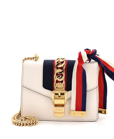Pre-Owned Gucci Mini Sylvie Chain Shoulder Bag Leather