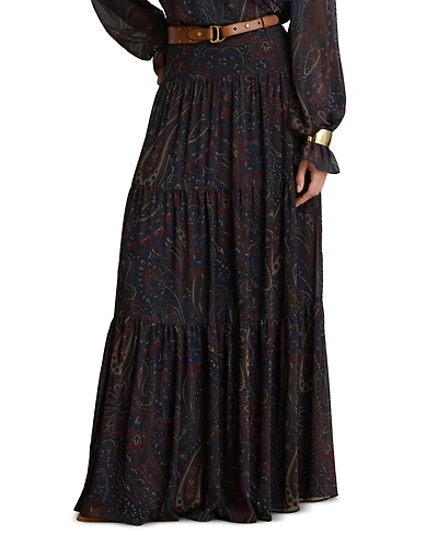 Lauren Ralph Women's High-Waisted Paisley Maxi Skirt