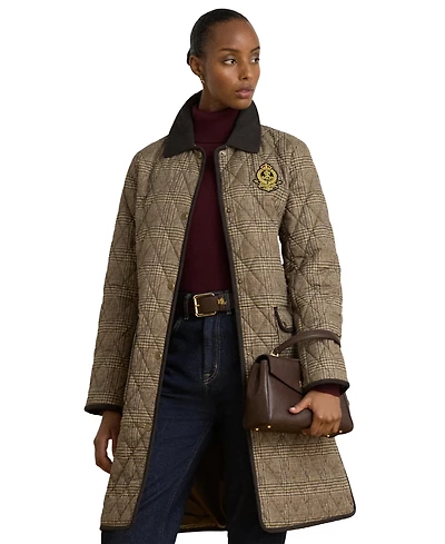 Lauren Ralph Womens Cord Collar Quilt