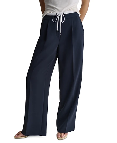 Bcbg Women's Wide-Leg Contrast Waist Pleated Front Pants
