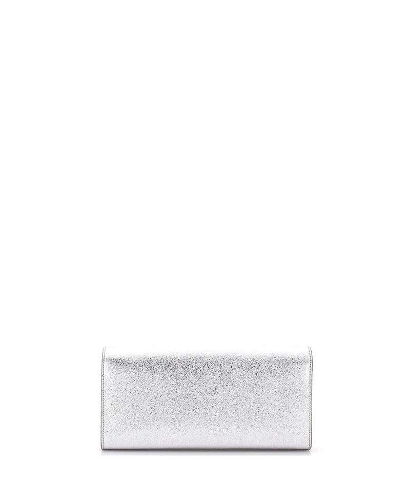 Pre-Owned Saint Laurent Long Classic Monogram Clutch Metallic Calfskin