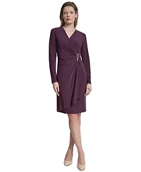 Dkny Women's V-Neck Faux Wrap Dress