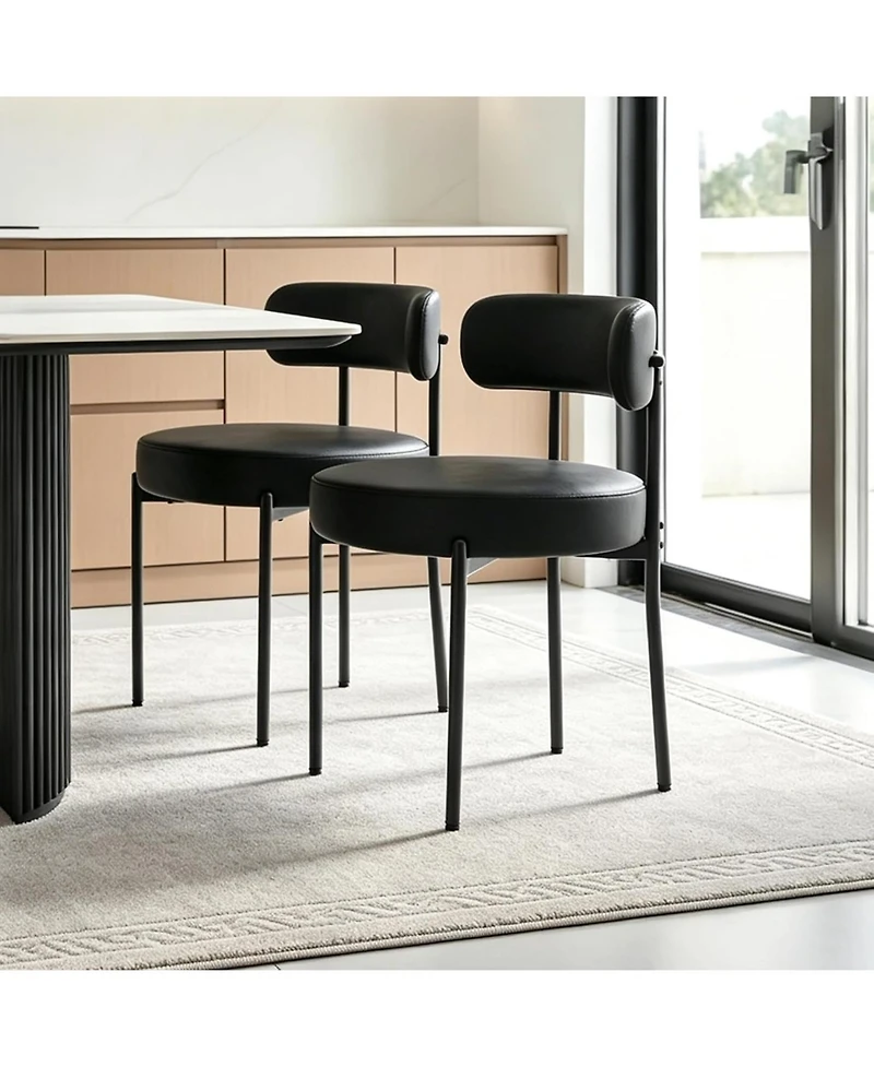 Dyhome Modern Pu Upholstered Dining Chairs