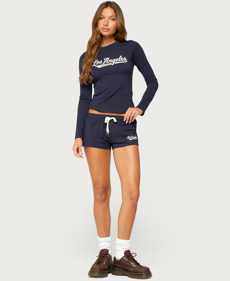 Edikted Women's Cali Low-Rise Pull-On Short Shorts, 2" Inseam
