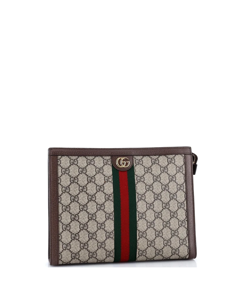 Pre-Owned Gucci Medium Ophidia Pouch Gg Coated Canvas