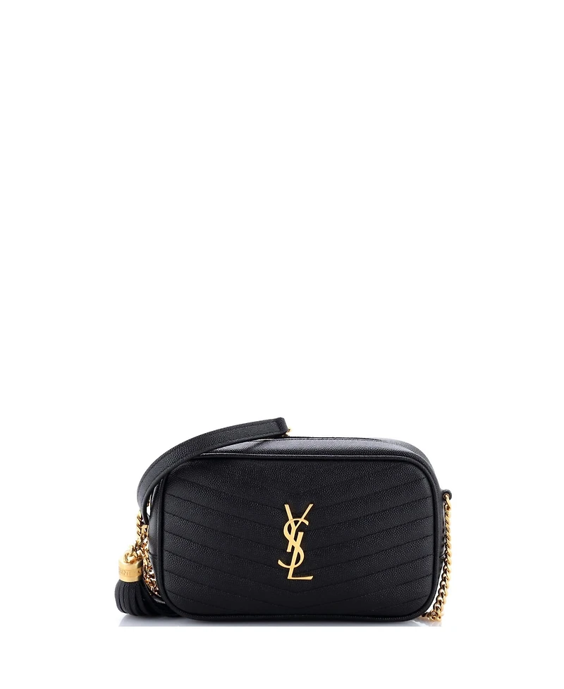 Pre-Owned Saint Laurent Mini Lou Camera Bag Matelasse Chevron Leather