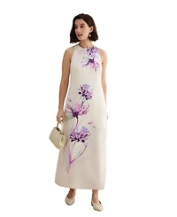 Hobbs London Women's Ira Embroidered V-Neck Midi Dress