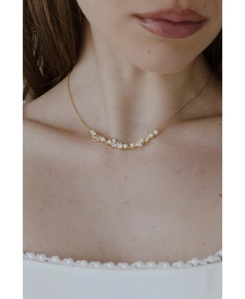 Untamed Petals Cleo Pearl and Crystal Necklace