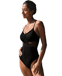 Cupshe Women's Alter Ego Lace Sweetheart Neckline One-Piece Swimsuit