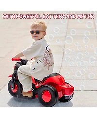 homfan Bubble Motorcycle Battery-Powered Ride-On with Bubble-Maker and Led Lights, Supports up to 66 lbs, Ages 3-6
