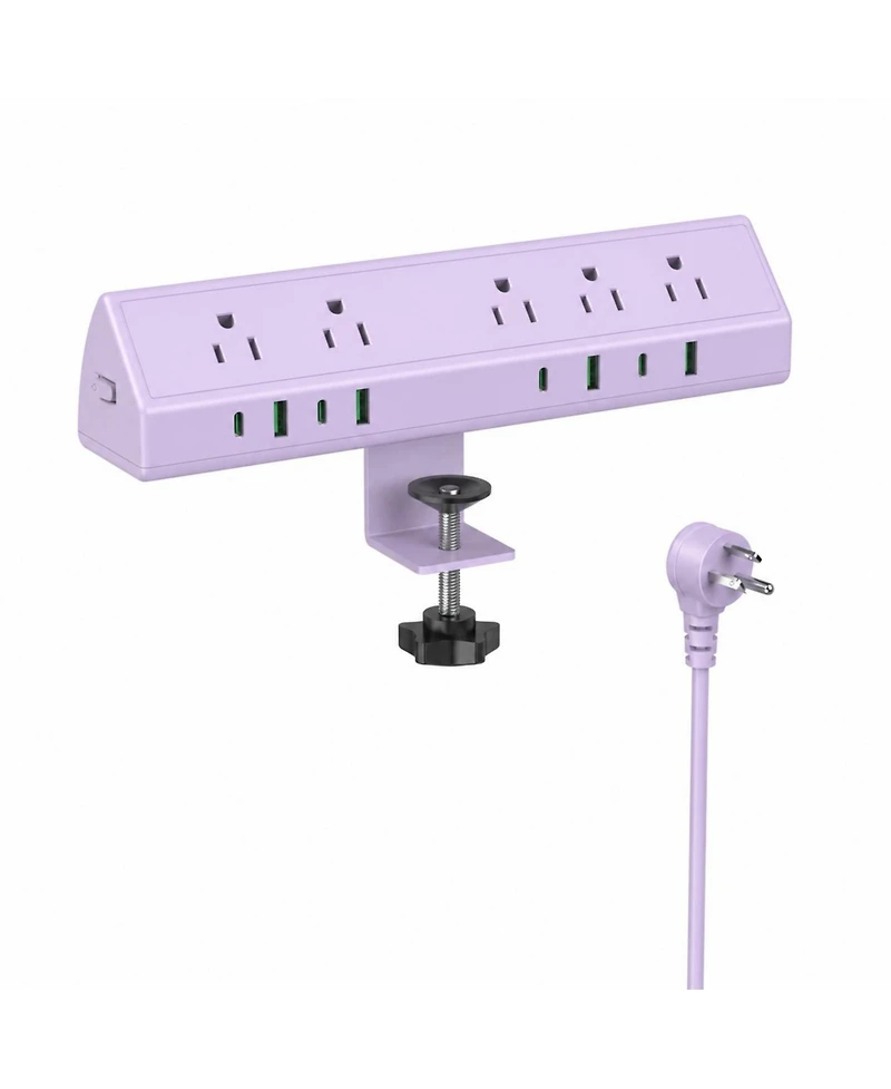 Lofree 45W Fast Charging Desk Clamp Mount Surge Protector for Usb-c and Usb-a Devices