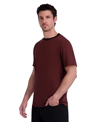 Karl Lagerfeld Paris Men's Embossed-Signature Contrast-Trim T-Shirt