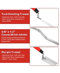 Xdovet Masonry Tool Set Stainless Steel Trowel Jointer 6piece